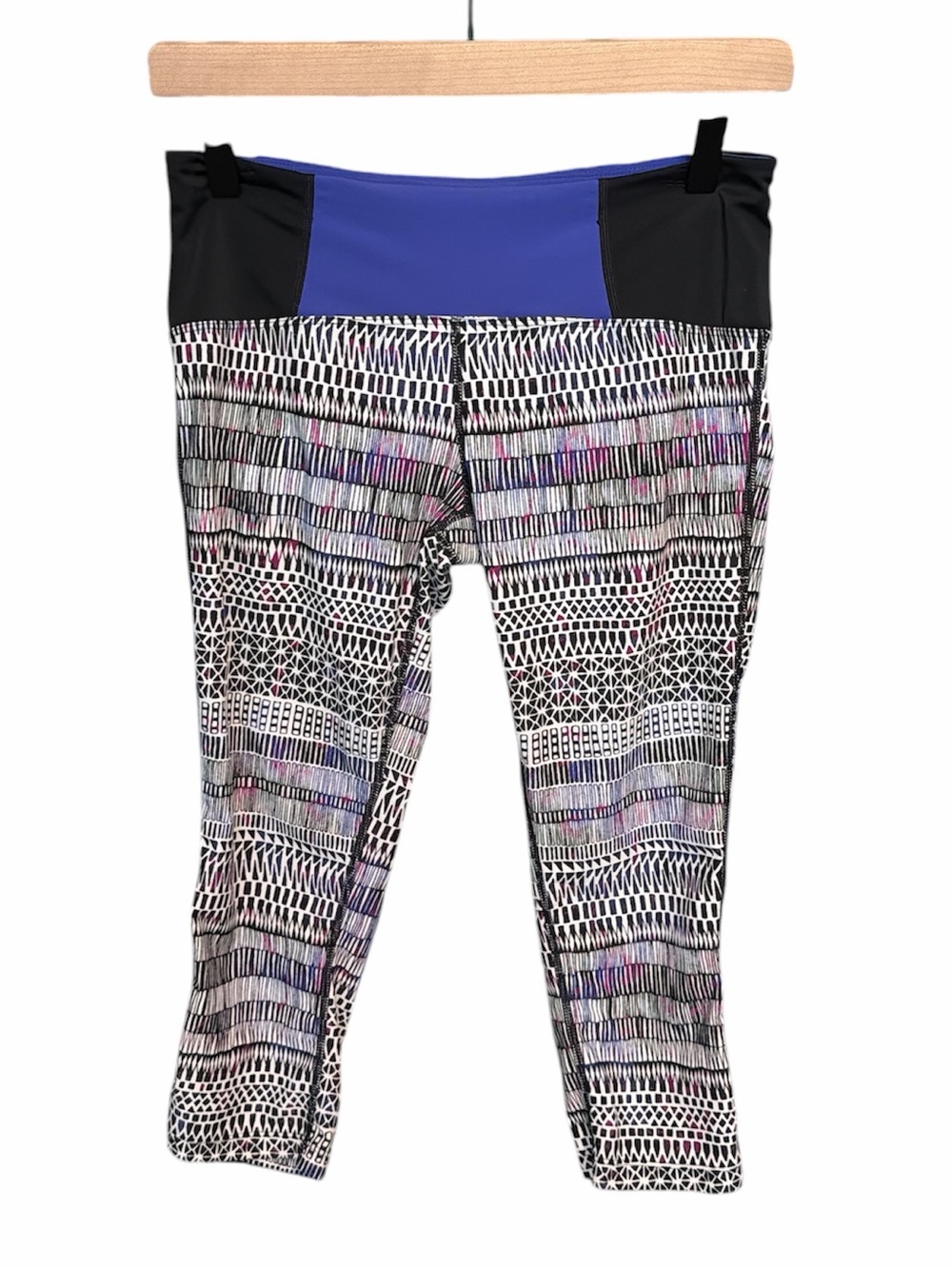PrAna cropped leggings size small purple black pocket workout gym outdoor hiking